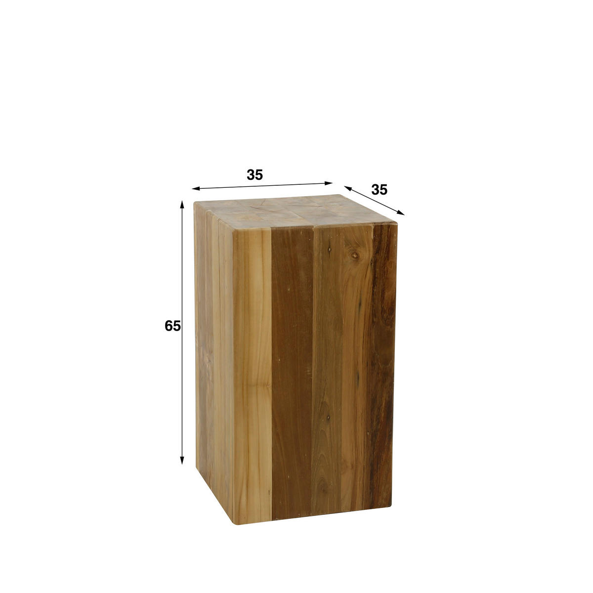 BLUMENSÄULE Bole Braun 35/35/65 cm - Braun, Holz (35/35/65cm) - Hoyz Collection