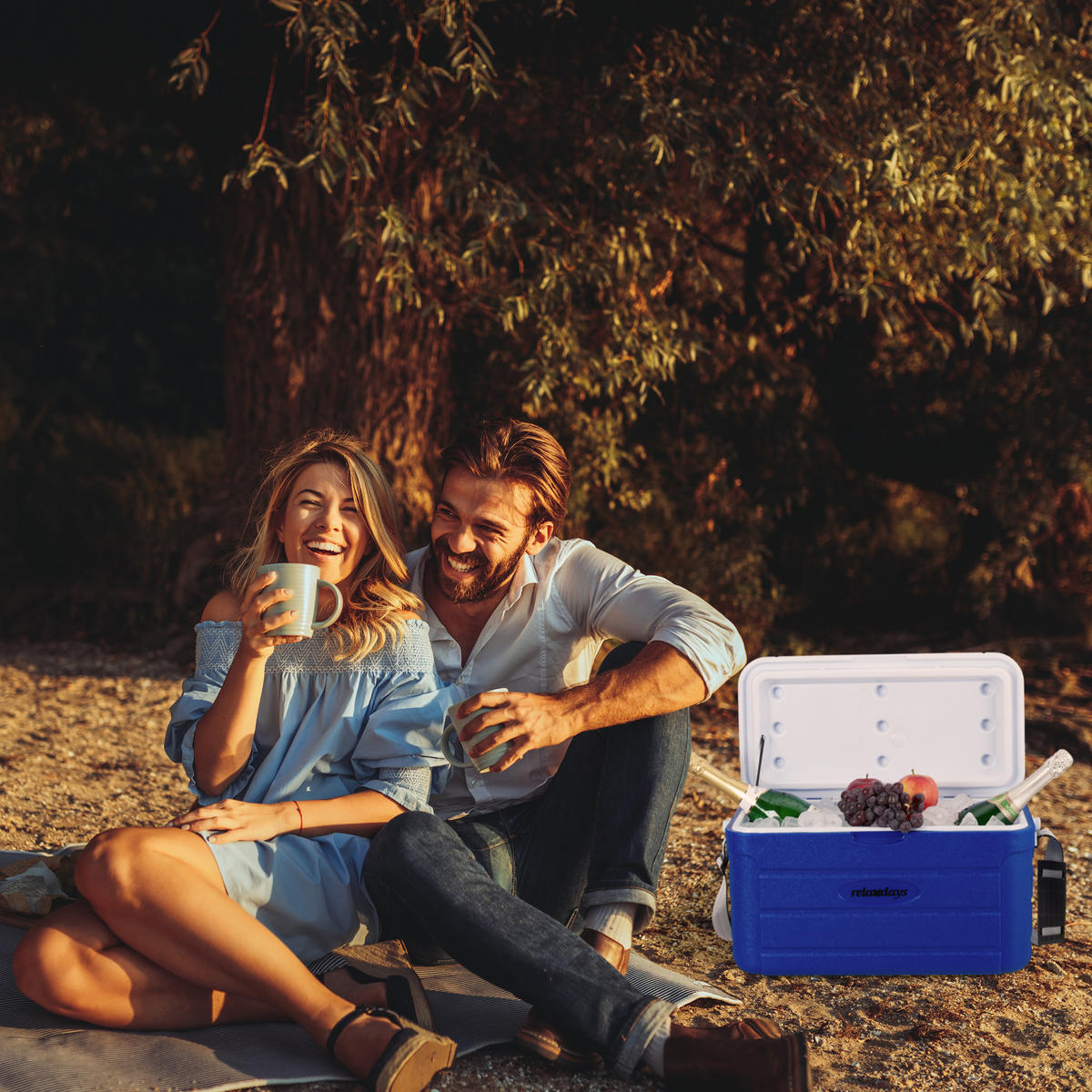 KÜHLBOX - Blau, Kunststoff (52.5/29cm) - Relaxdays