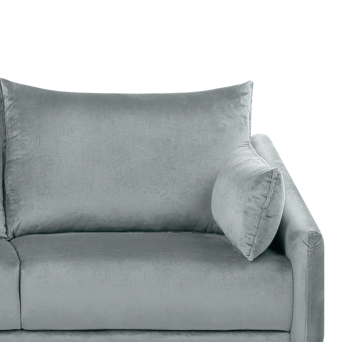 ECKSOFA Samtstoff Grau Varde - Grau, Textil (245/162cm) - Beliani