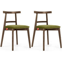 ESSTISCHSTÜHLE LILIO 2 St Vintage, Oliv / Lefkas-Eiche - Eichefarben/Olivgrün, Holz/Textil (47/76/45cm) - KONSIMO®