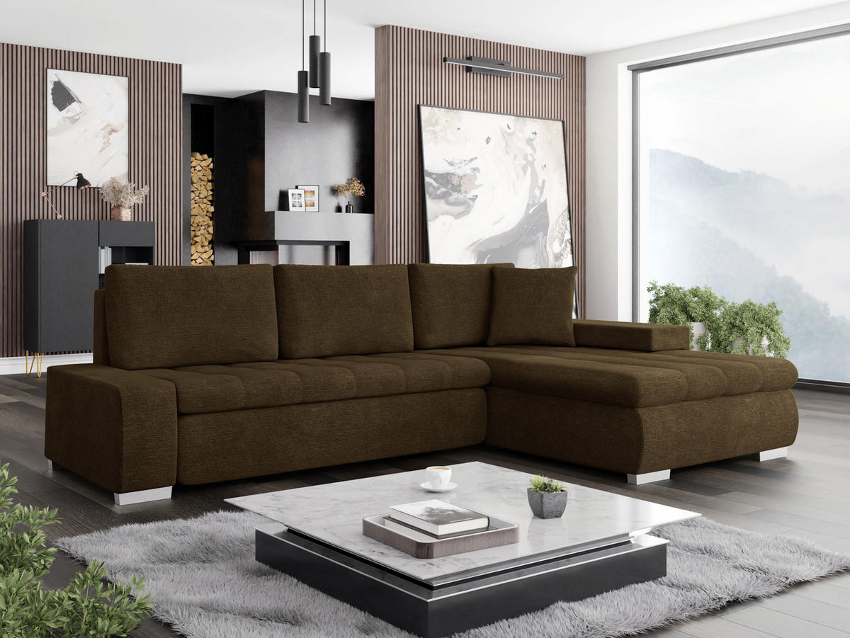 ECKSOFA Orkan Mini - Bronzefarben, Holz/Textil (265/185cm) - MIRJAN24