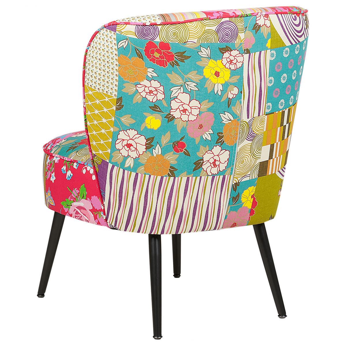 FOTEL Patchwork többszínű/fekete Voss - lila/sárga, textil (60/76/52cm) - Beliani