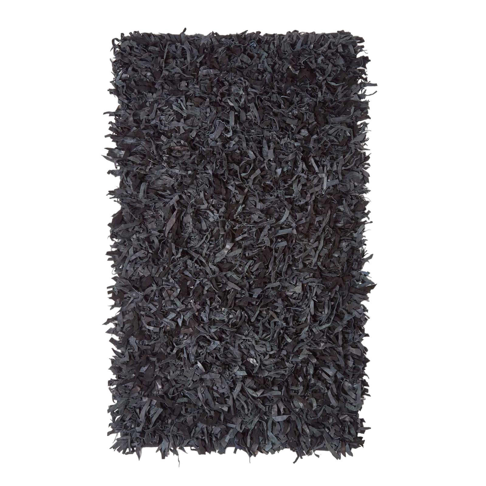 SHAGGY-TEPPICH Dallas 150/240 cm - Schwarz, Leder (150/240cm) - Homescapes