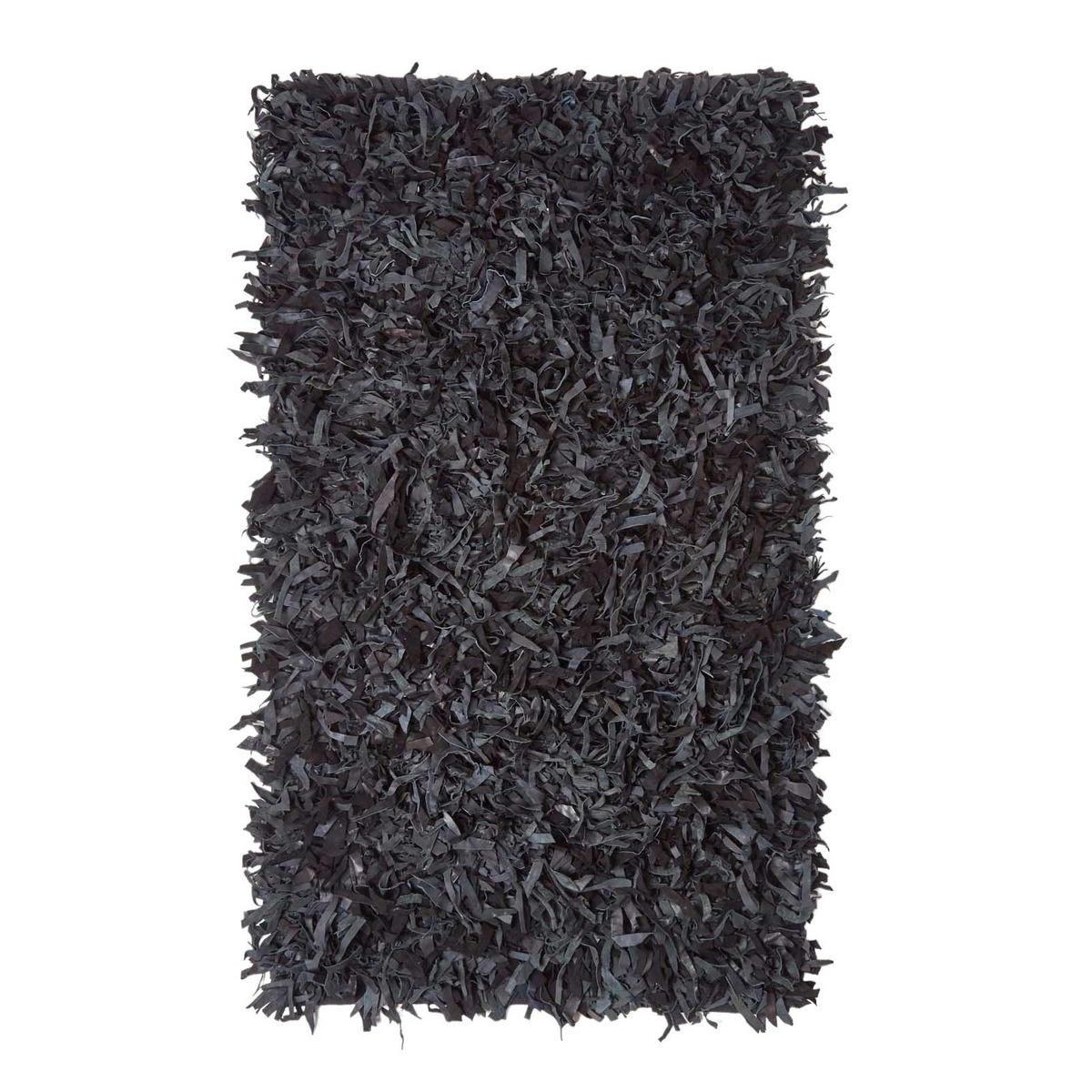 SHAGGY-TEPPICH Dallas 150/240 cm - Schwarz, Leder (150/240cm) - Homescapes