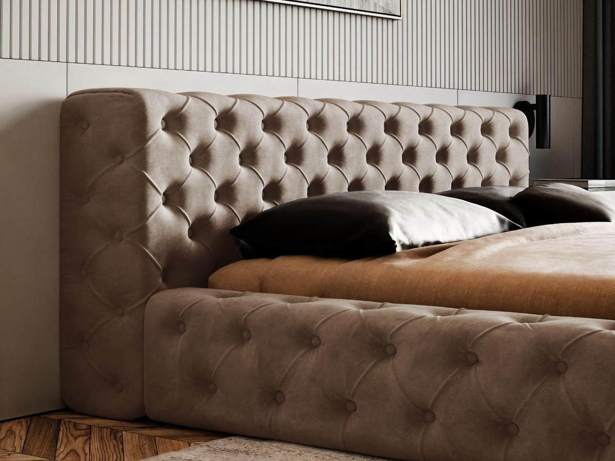 POLSTERBETT Palini 160x200 Braun - Braun, Textil (160/200cm) - Graingold