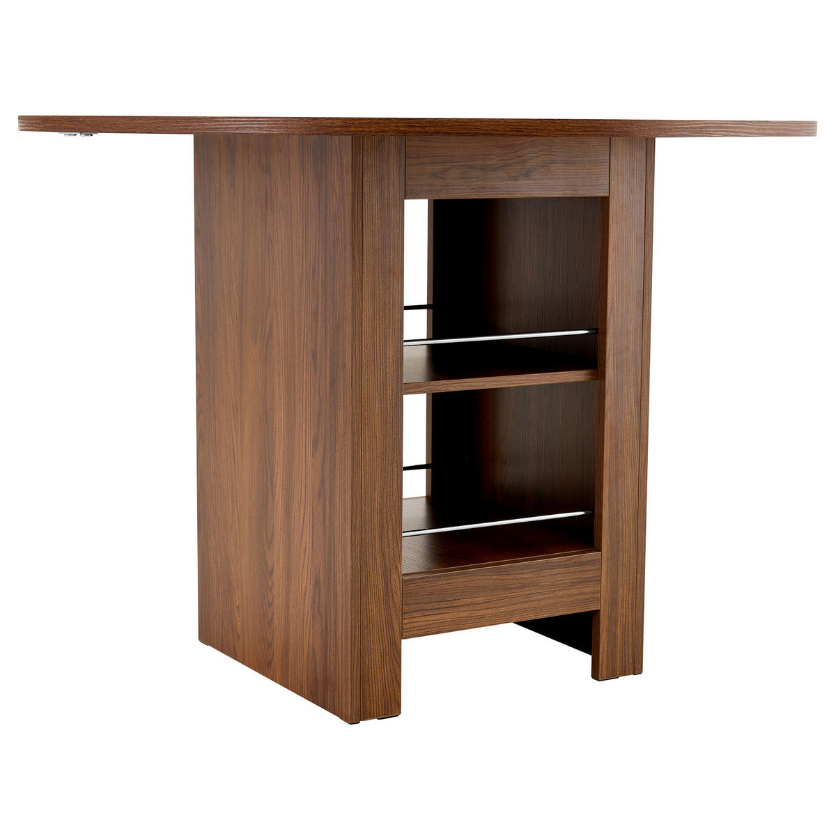 ESSTISCH 100/100/76 cm Walnuss aus MDF mit offenen Stauraumfächern - Walnussfarben, Holzwerkstoff (100/100/76cm) - OKWISH