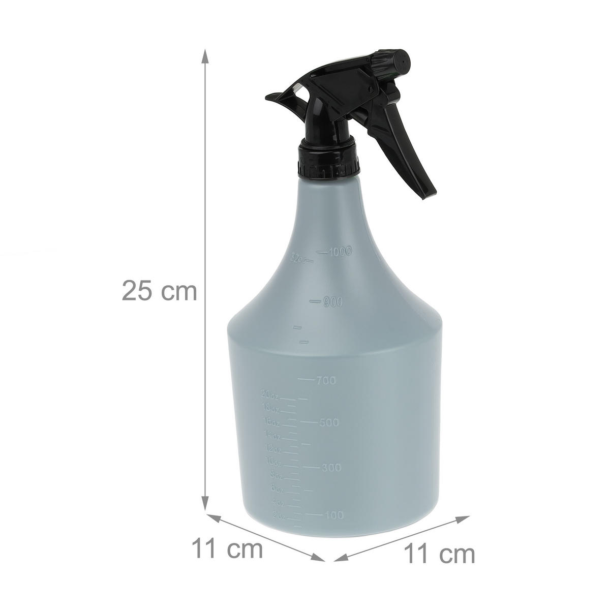 2XSPRÜHFLASCHE - Grau, Kunststoff (11/25/11cm) - Relaxdays
