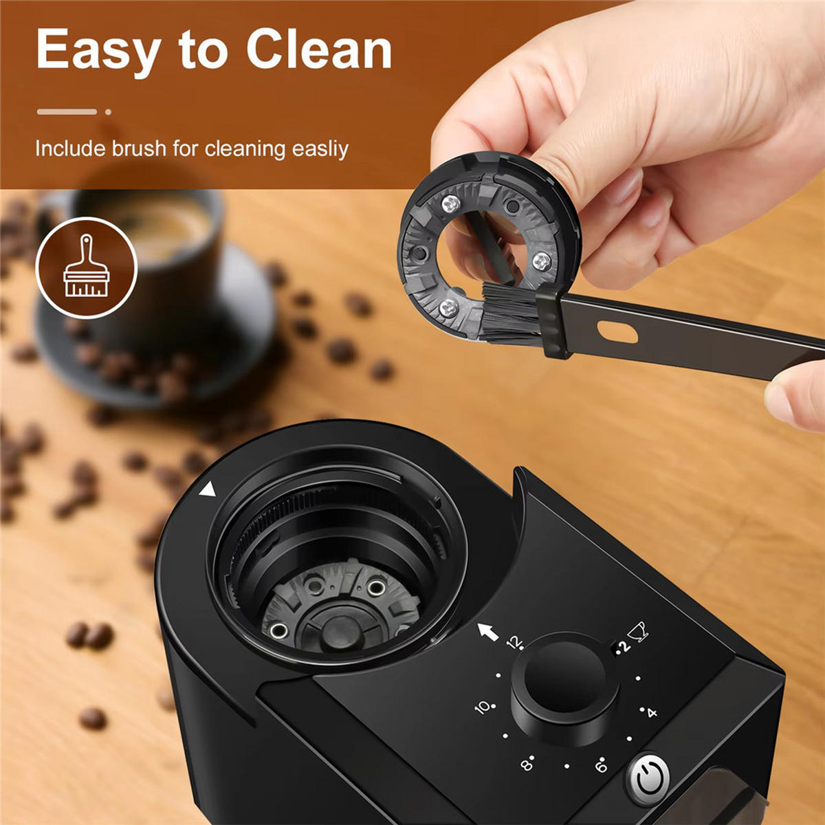KAFFEEMÜHLE Elektrisch 28 Mahlgrade Espresso French Press - Schwarz, Kunststoff (8.89/19.56/25cm) - Bextcok