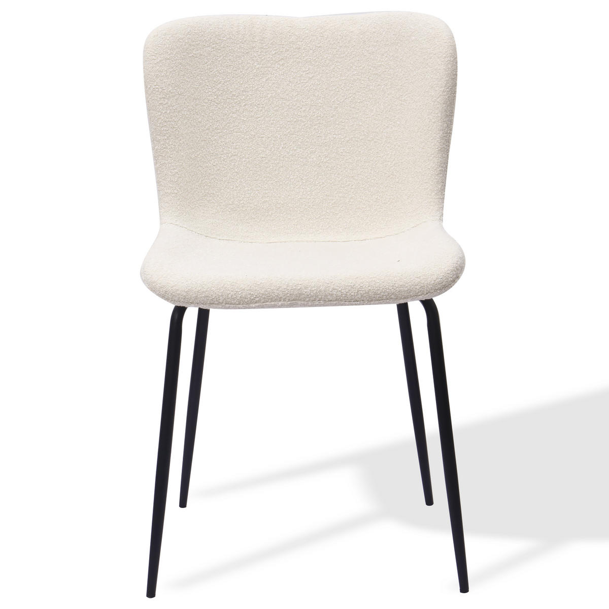 STUHL-SET DE-36868 2 Stück mit Stoffbezug und Metallbeinen Weiß - Weiß, Metall (48/80/55cm) - ComfortXL