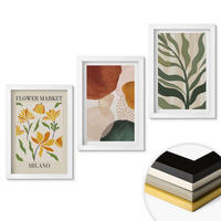 WANDBILDER 3er-Set - 20x30 cm Weißer Rahmen - Florale abstrakte Formen - Weiß, Kunststoff (20/30cm) - ArtPrintCave