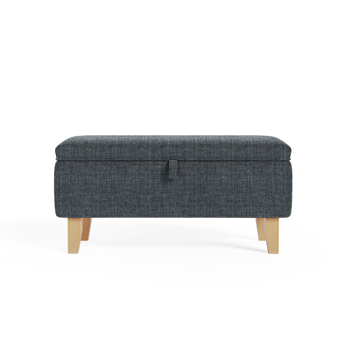 POLSTERHOCKER 71/37/34 cm Stauraum Holzbeine Leinen Dunkelgrau - Dunkelgrau, Holz/Textil (71/34/37cm) - Livingandhome