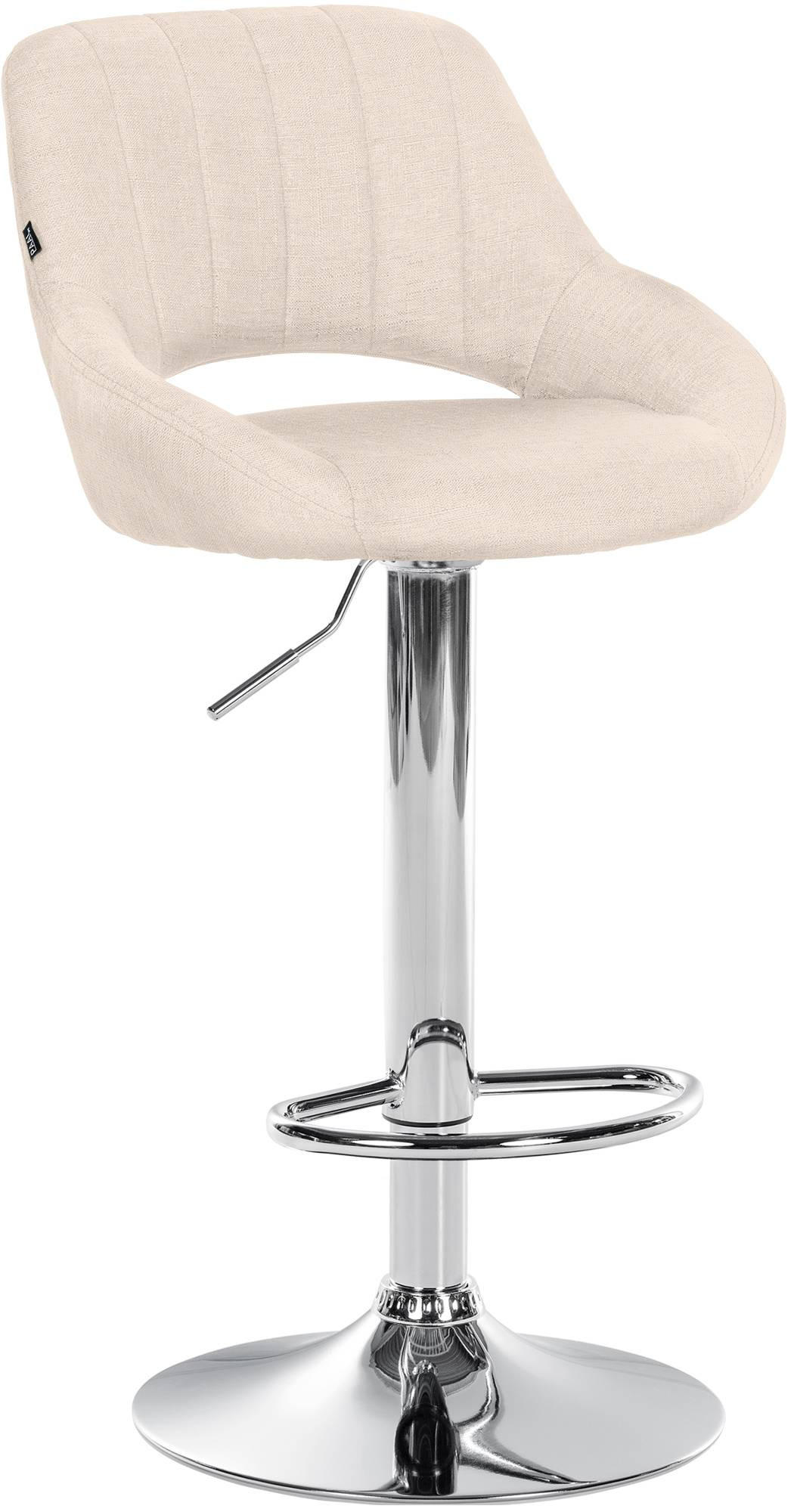 BARHOCKER Stoff Creme - Chromfarben/Creme, Textil/Metall (47/85/48cm) - CLP