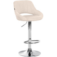 BARHOCKER Stoff Creme - Chromfarben/Creme, Textil/Metall (47/85/48cm) - CLP
