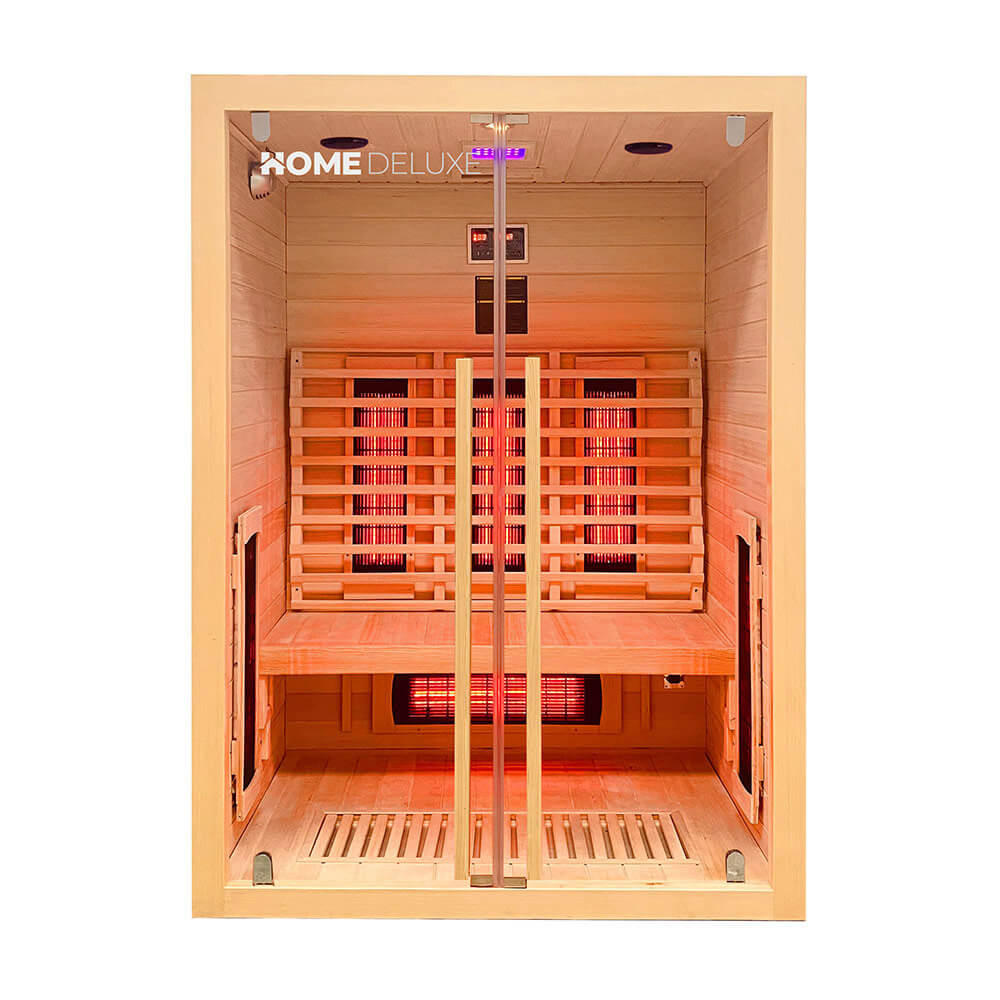 INFRAROTKABINE SONORA M - 135 x 105 cm für 2 Personen - Naturfarben, Holz (135/190/105cm) - Home Deluxe