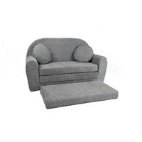 SOFA David - Ausklappbares Kindersofa aus Teddystoff mit Verlängerung - in Grau - Grau, Textil (96/57/48cm) - Fortisline