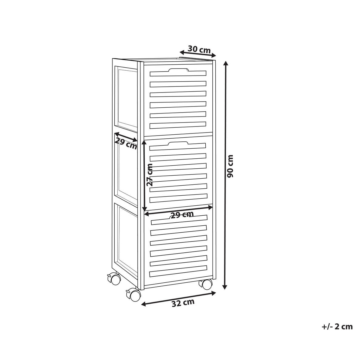 BAD-WANDSCHRANK 32 cm Hellbraun Shawnee - Braun, Holz (32/90/30cm) - Beliani