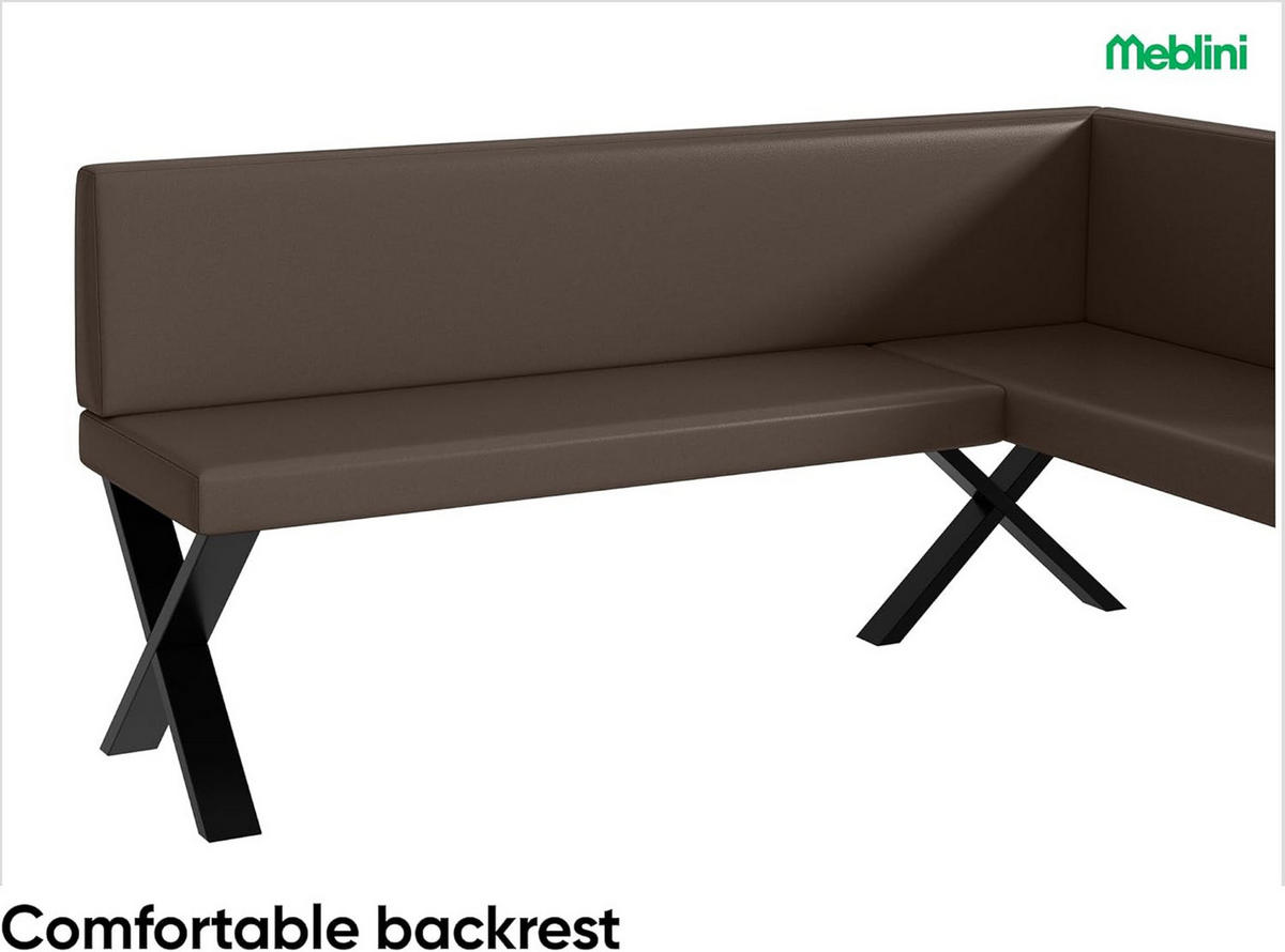 ECKBANK TONI_X - Braun, Leder (128/168cm) - Meblini