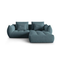 SOFA modular Bloom aus Samt pastellblau 3 Sitzplätze - Pastellblau, Textil (216/232cm) - Micadoni