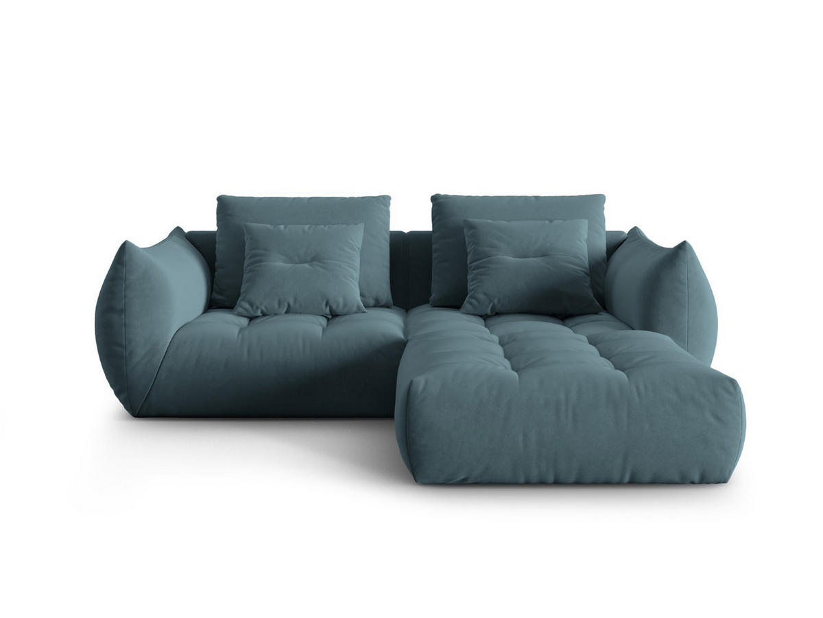 SOFA modular Bloom aus Samt pastellblau 3 Sitzplätze - Pastellblau, Textil (216/232cm) - Micadoni
