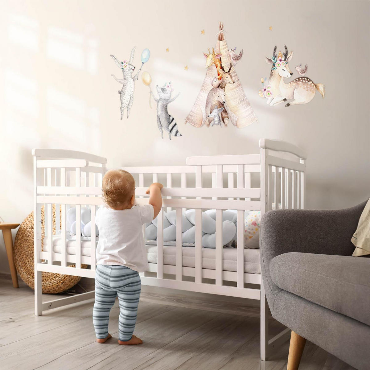 WANDAUFKLEBER 80x130cm - Waldtiere - Multicolor, Kunststoff (80/130/0.1cm) - Wallfluent