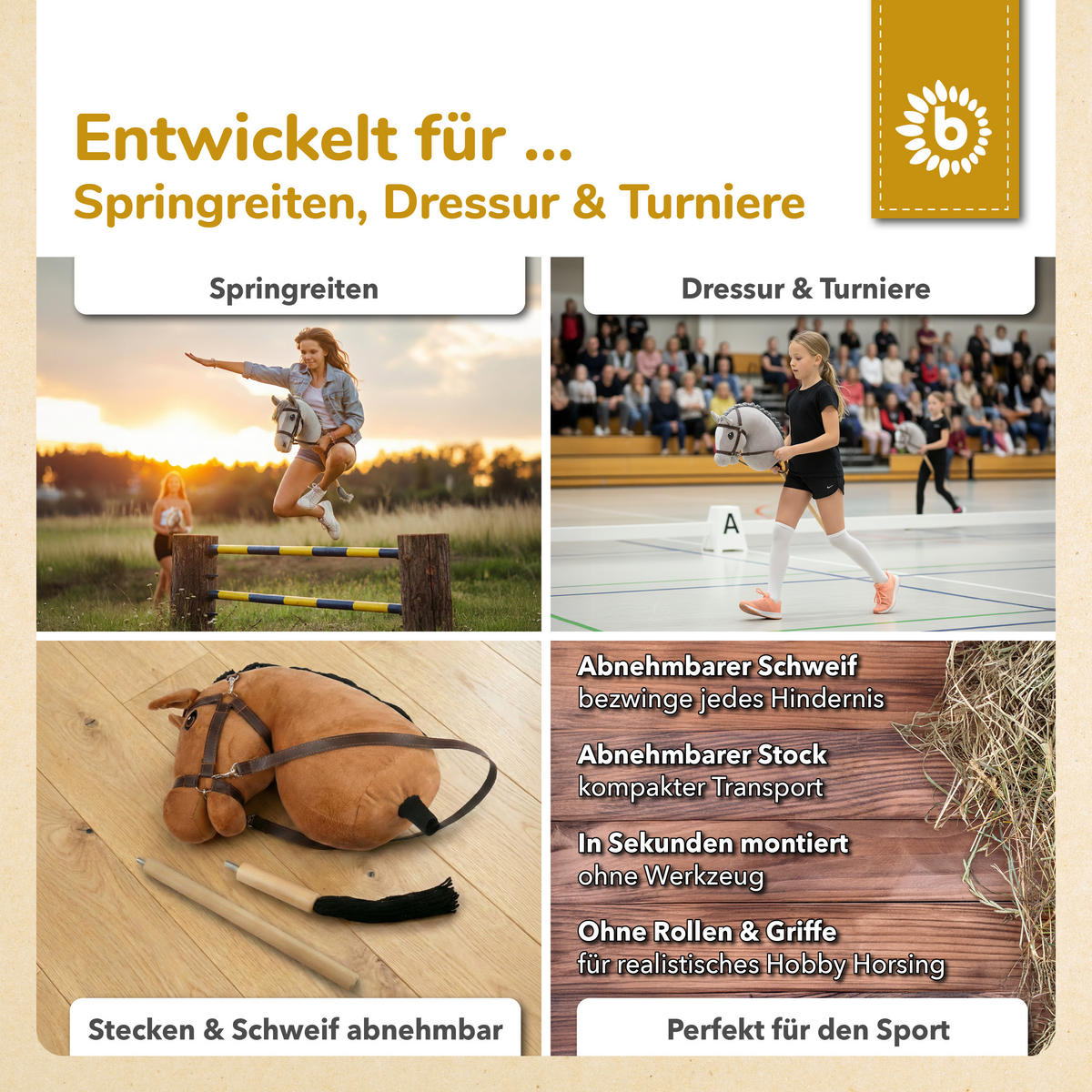 HOBBY-HORSE Steckenpferd Fuchs Größe M - Braun, Textil (35/79cm) - Bieco Spielwaren