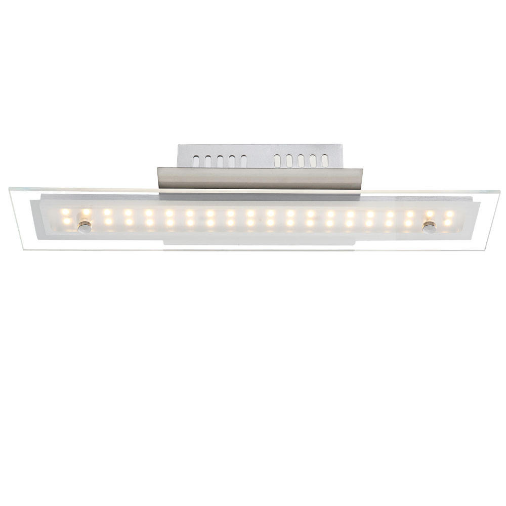 LED DECKENLEUCHTE Liguria Silber Chrom - Silberfarben, Glas (40/10/6.5cm) - Globo Lighting