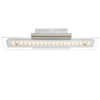 LED DECKENLEUCHTE Liguria Silber Chrom - Silberfarben, Glas (40/10/6.5cm) - Globo Lighting