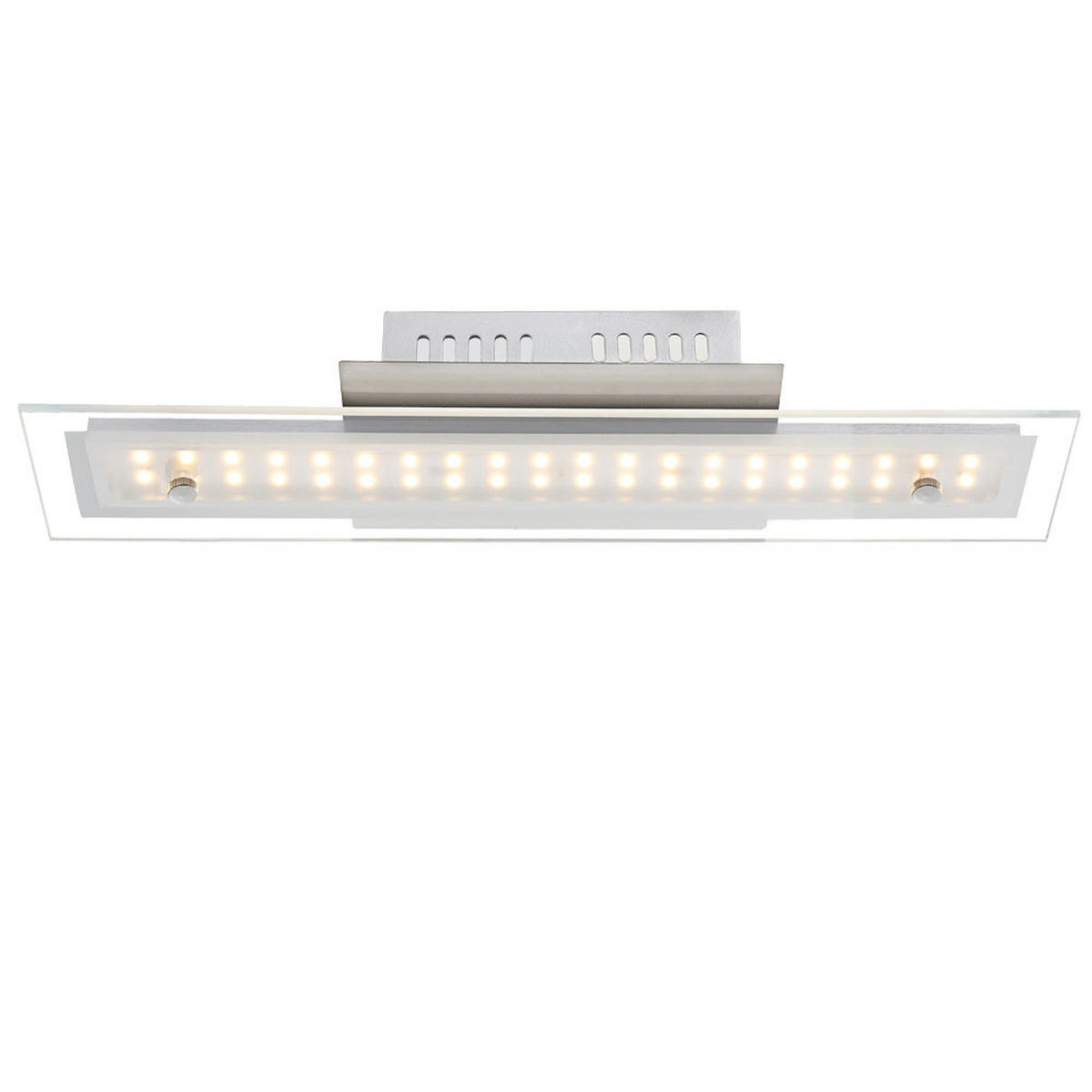 LED DECKENLEUCHTE Liguria Silber Chrom - Silberfarben, Glas (40/10/6.5cm) - Globo Lighting