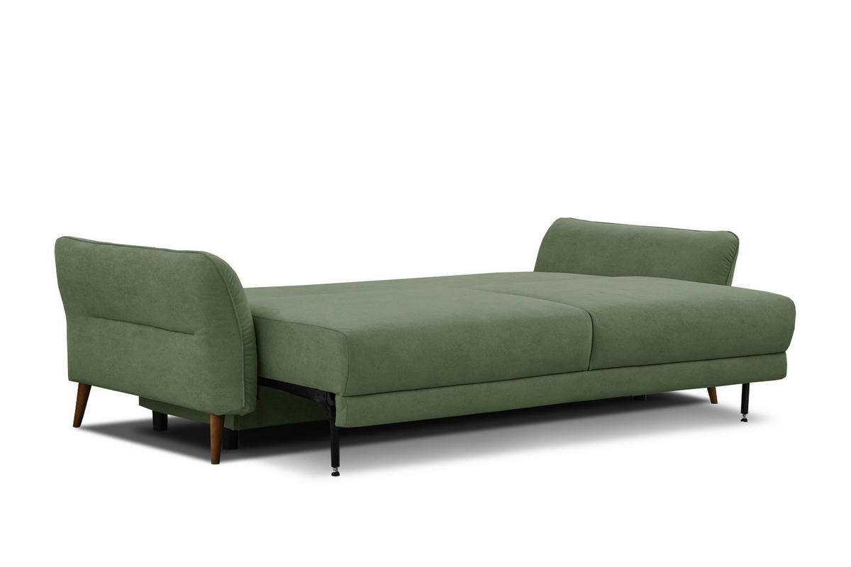 SOFA FIGARI 3-Sitzer mit Schlaffunktion, grün - Braun/Grün, Holz/Textil (232/90/107cm) - Courtois Laville