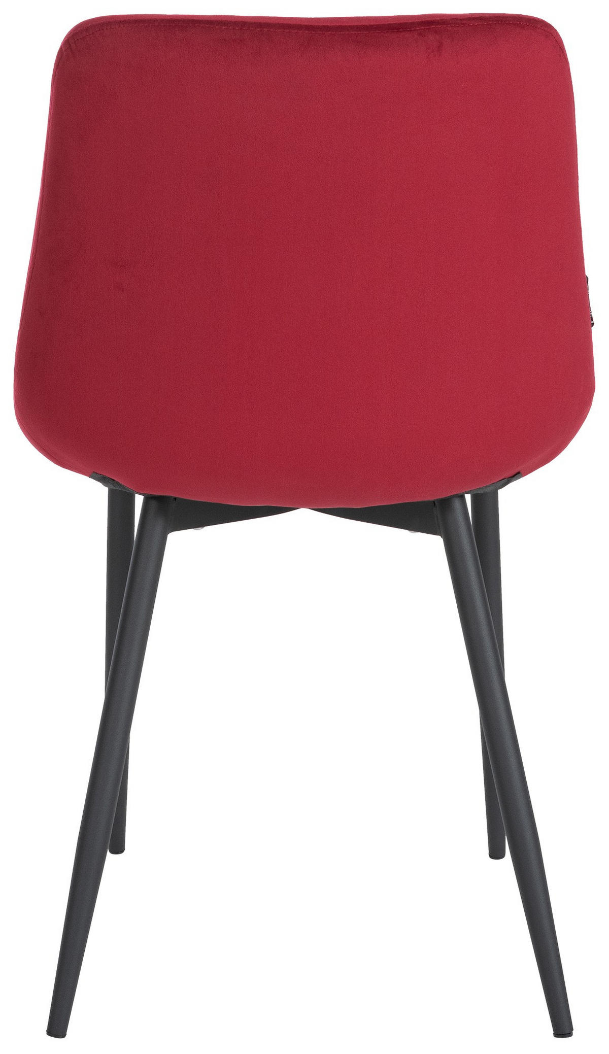 STUHL Samt rot - Rot/Schwarz, Textil/Metall (51/80/60cm) - CLP
