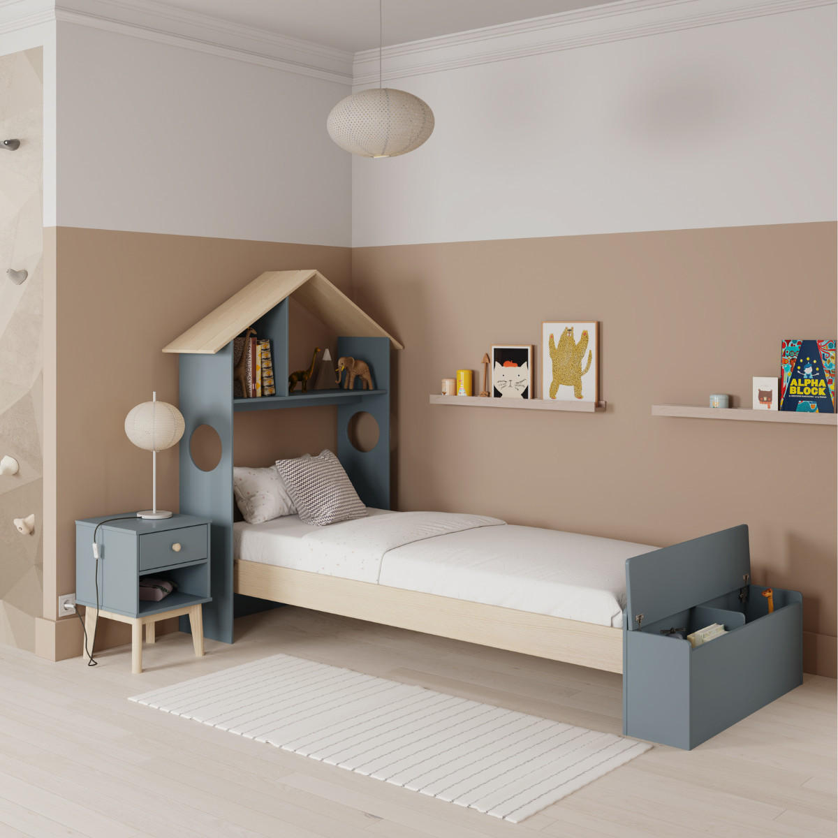 NACHTTISCH Esteban Grün 40/35/53.1 cm - Grün, Holz (35/53.1/40cm) - Calicosy