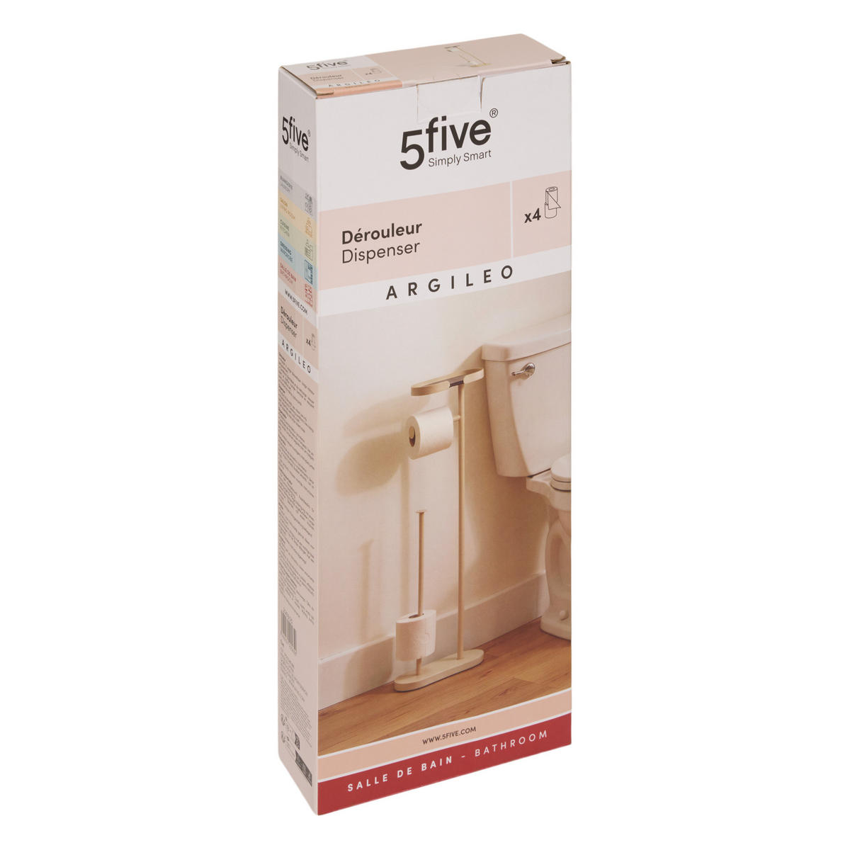 TOILETTENPAPIERHALTER Argileo 25,5/11,5/72,2 cm - Beige, Metall (11.5/72.2/25.5cm) - 5five Simply Smart