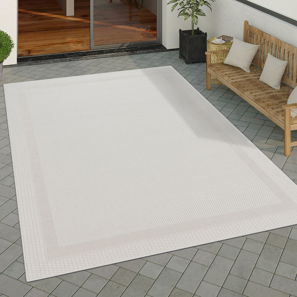 OUTDOORTEPPICH 200/280 cm Roma 272 - Weiß, Textil (200/280cm) - Paco Home