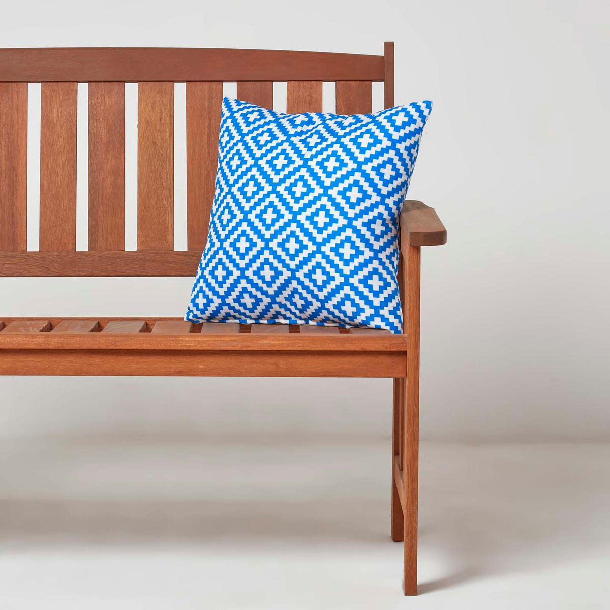 OUTDOOR-KISSEN ZOE 2er-Set 45/45 cm – blau gemustert - Blau, Textil (45/45cm) - Homescapes