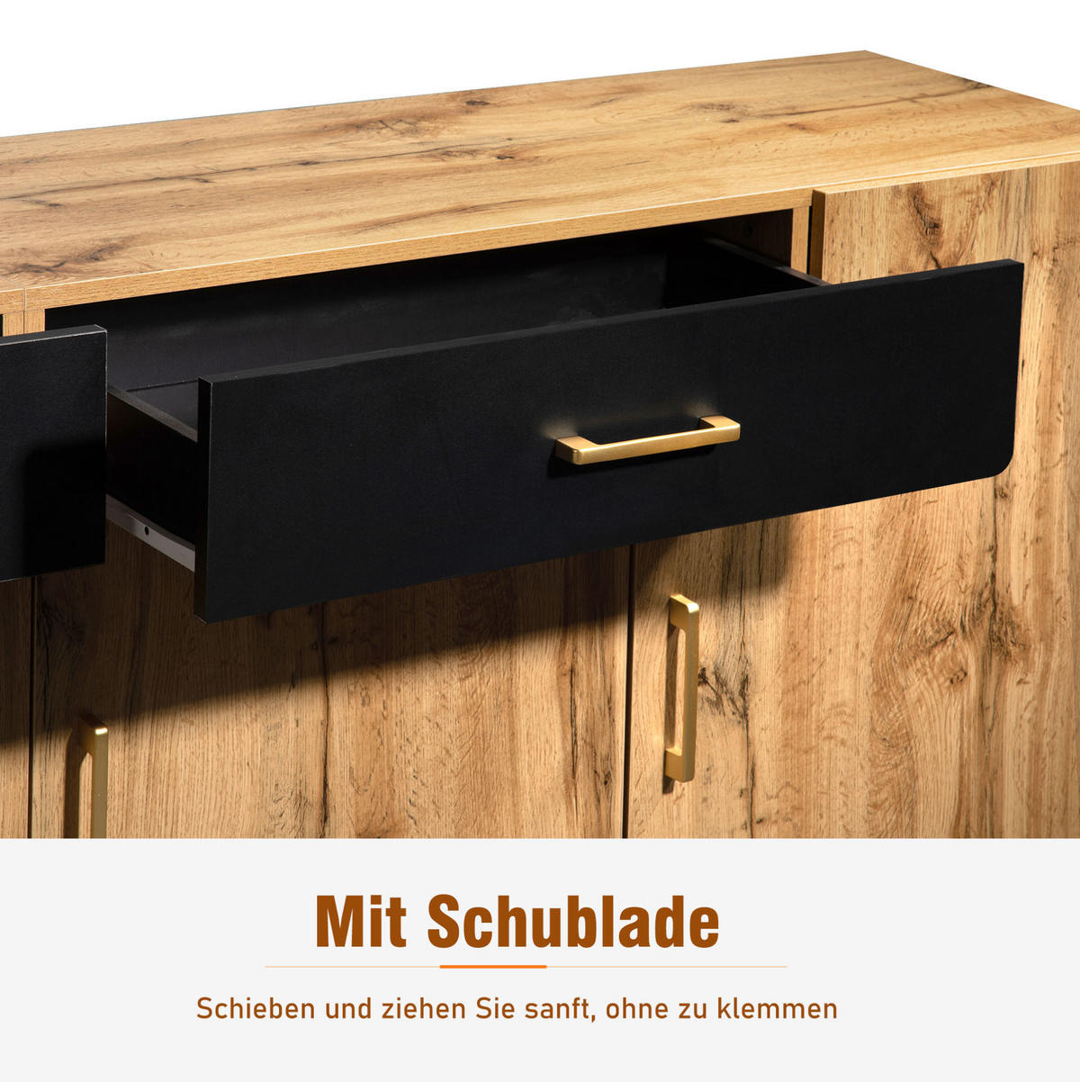 SIDEBOARD 208/39,5/80 cm aus Spanplatte mit 4 Türen und 2 Schubladen Braun - Braun, Holzwerkstoff (208/80/39.5cm) - Modenvie