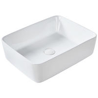 UMYVADLO NA DESKU Bílé 49/38 cm Keramika Travesia - bílá, keramika (49/14/38cm) - Beliani