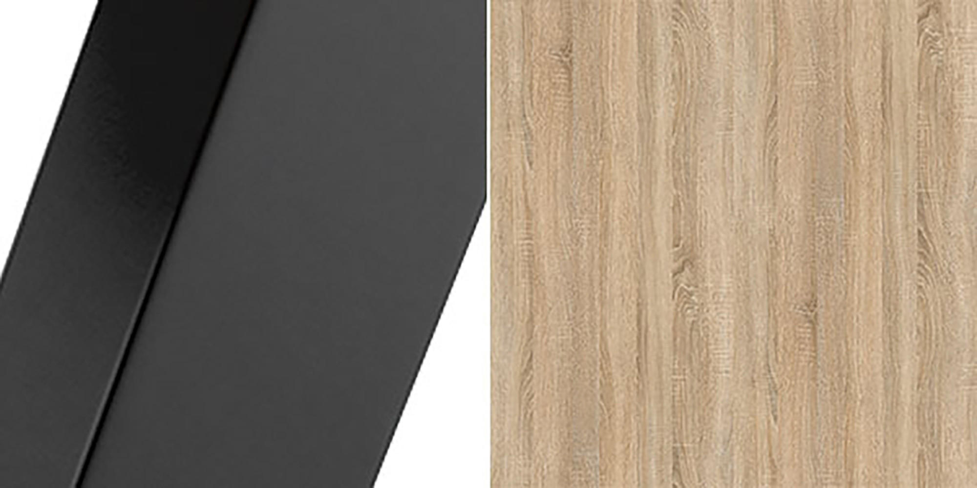 ESSTISCH Borte Sonoma Eiche / Schwarz 100/138 / 100 / 76cm - Schwarz/Sonoma Eiche, Holz/Holzwerkstoff (100/100/76cm) - Feldmann-Wohnen