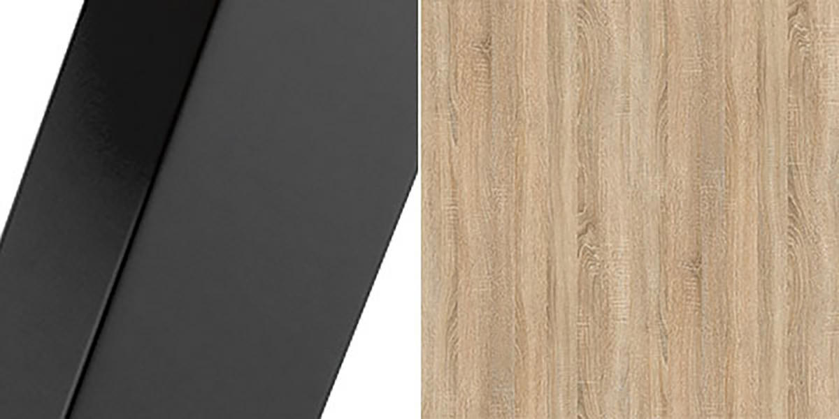 ESSTISCH Borte Sonoma Eiche / Schwarz 100/138 / 100 / 76cm - Schwarz/Sonoma Eiche, Holz/Holzwerkstoff (100/100/76cm) - Feldmann-Wohnen