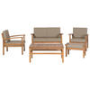 4-SITZER LOUNGE SET zertifiziertes Holz hellbraun Manila - Taupe/Hellbraun, Holz - Beliani
