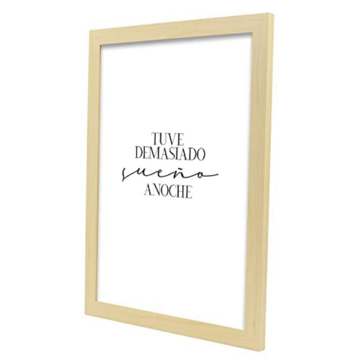 POSTER Set mit 4 Nacht TypografieStil A3 Rahmen aus hellem Holz - Beige, Papier (29.7/3cm) - Nacnic