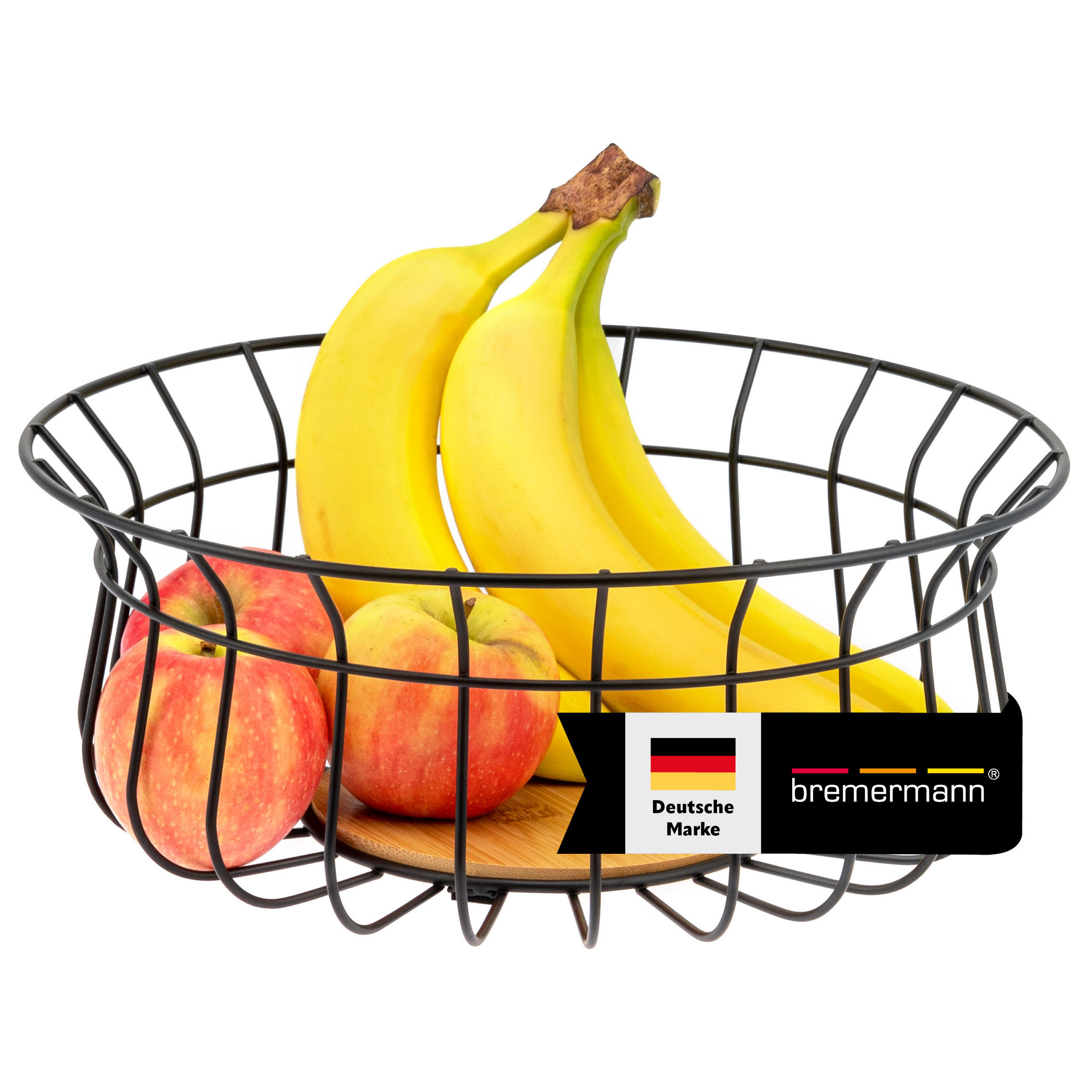 OBSTKORB, schwarz - Schwarz, Metall (31/12cm) - bremermann