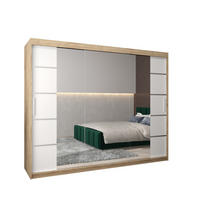 SCHWEBETÜRENSCHRANK 200/250/62 3-türig - Silberfarben/Weiß, Holz/Kunststoff (250/200/62cm) - MÖBEL KRYSPOL