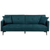 3-SITZER-SCHLAFSOFA seeblau/schwarz Lucan - Blau/Schwarz, Textil (191/75/91cm) - Beliani