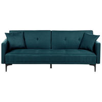 3-SITZER-SCHLAFSOFA seeblau/schwarz Lucan - Blau/Schwarz, Textil (191/75/91cm) - Beliani