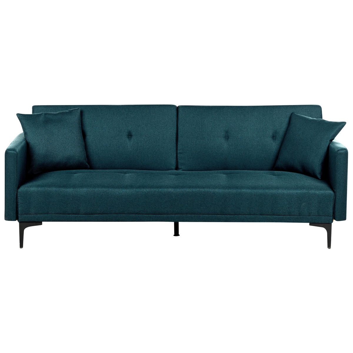 3-SITZER-SCHLAFSOFA seeblau/schwarz Lucan - Blau/Schwarz, Textil (191/75/91cm) - Beliani