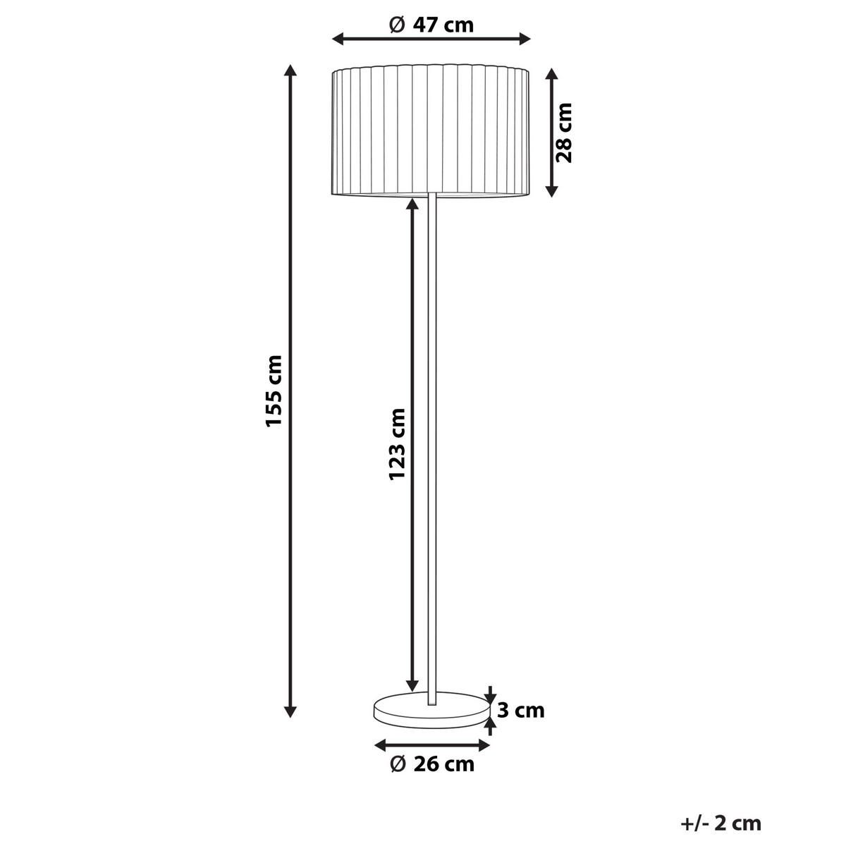STEHLAMPE Hellbraun Lourens - Braun, Metall (47/47/155cm) - Beliani