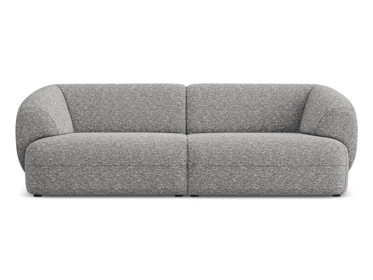 4-SITZER-SOFA Strukturstoff Stoff Grau - Hellgrau/Schwarz, Kunststoff/Textil (232/81/98cm) - Makamii
