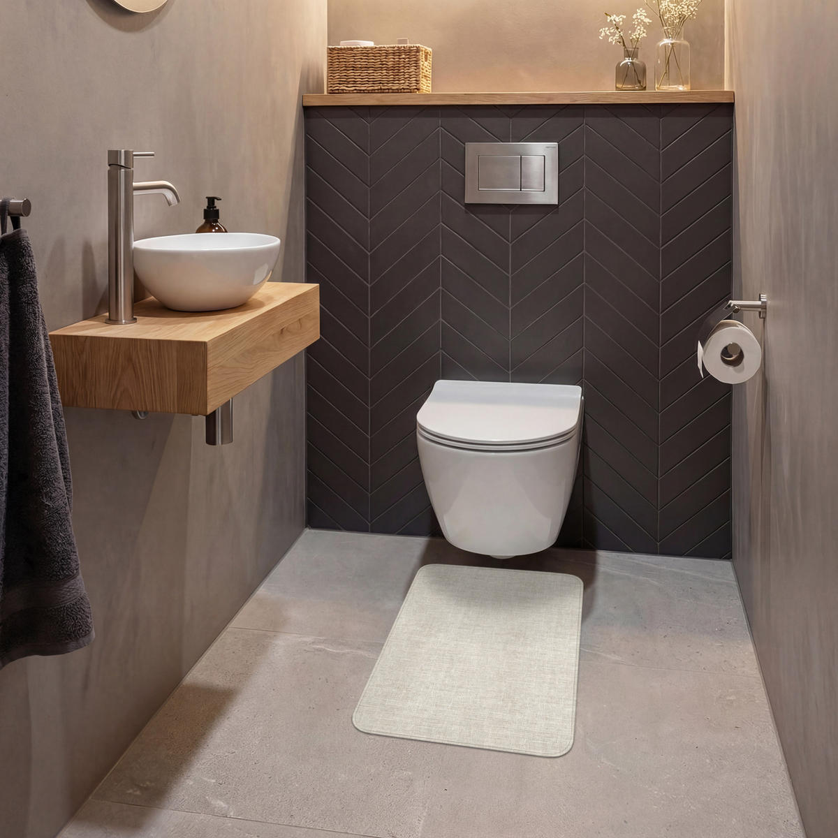 WC PŘEDLOŽKA Povlečení - Textura - Béžová 40x60 cm - béžová, textil/plast (40/1cm) - OnlyWow