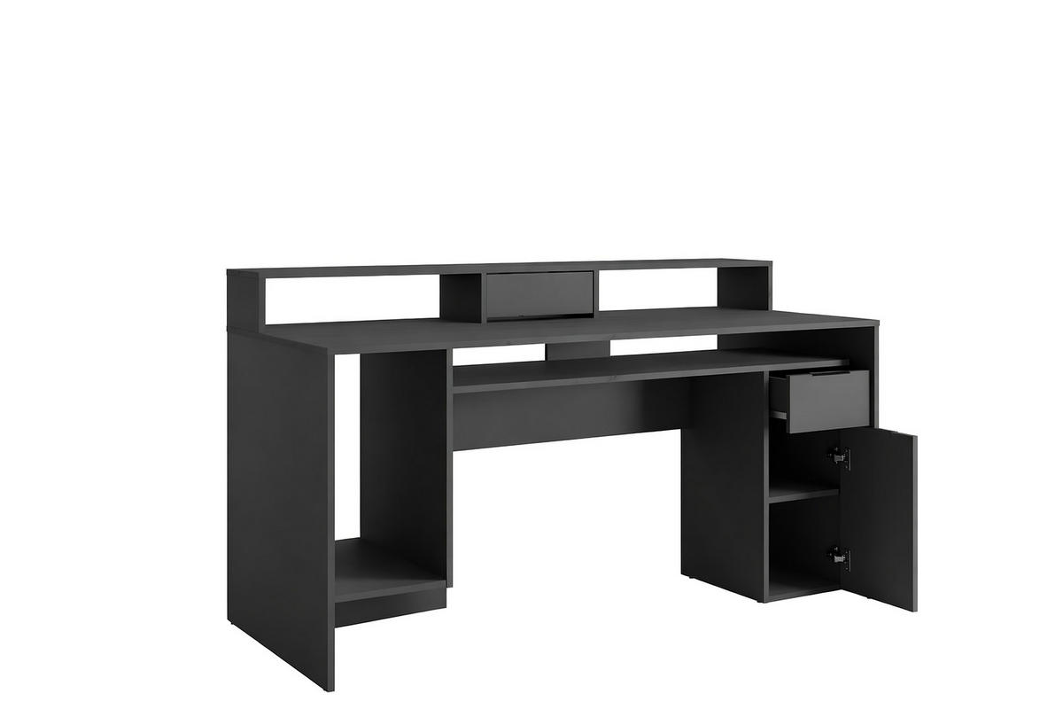 SCHREIBTISCH Grau Graphit 160/91,5/70 - Graphitfarben/Grau, Holzwerkstoff (70/160/92cm) - RAUMHIRSCH FURNITURE
