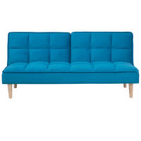 3-SITZER-SCHLAFSOFA Polyester Blau Siljan - Hellblau, Textil (177/80/80cm) - Beliani